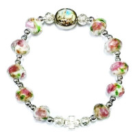 bracciale fátima palline vetro – bianco