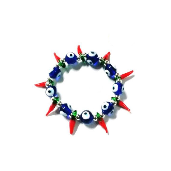 Bracciale occhio turco - peperoncini