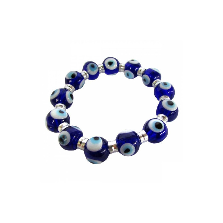 Bracciale Occhio di Turchia - blu e argento