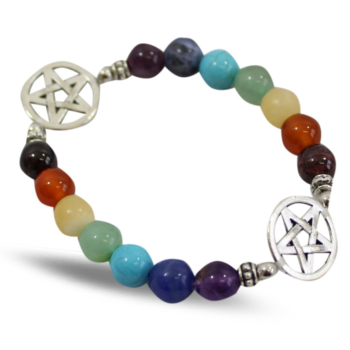 Bracciale 7 chakra - Pentagramma