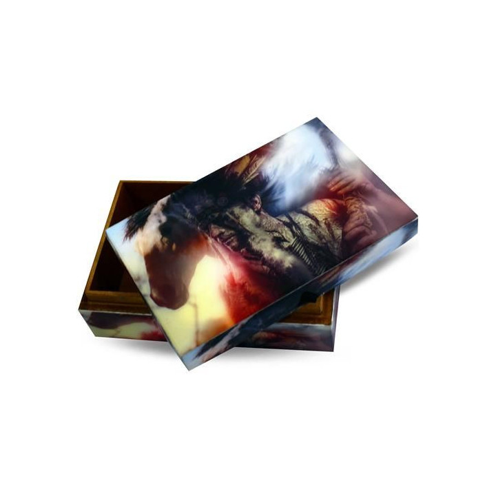 Caixa Madeira Índio Espiritual- 15cm X 10cm