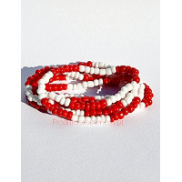 Guia de Missangão Branca E Vermelha