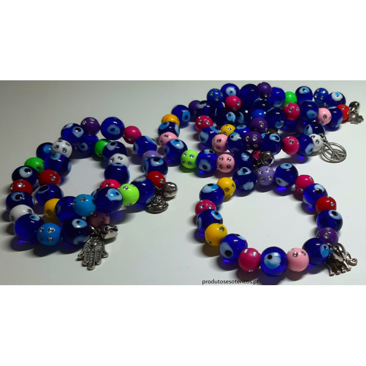 Bracciale Occhio di Turchia Colorato C/Amuleto