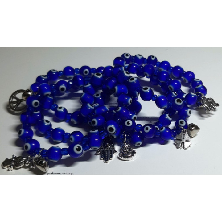 Bracciale Occhio Turco Palle Blu C/Amuleto