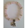 Pulseira Quartzo Rosa Com Elefante - Prosperidade No Amor