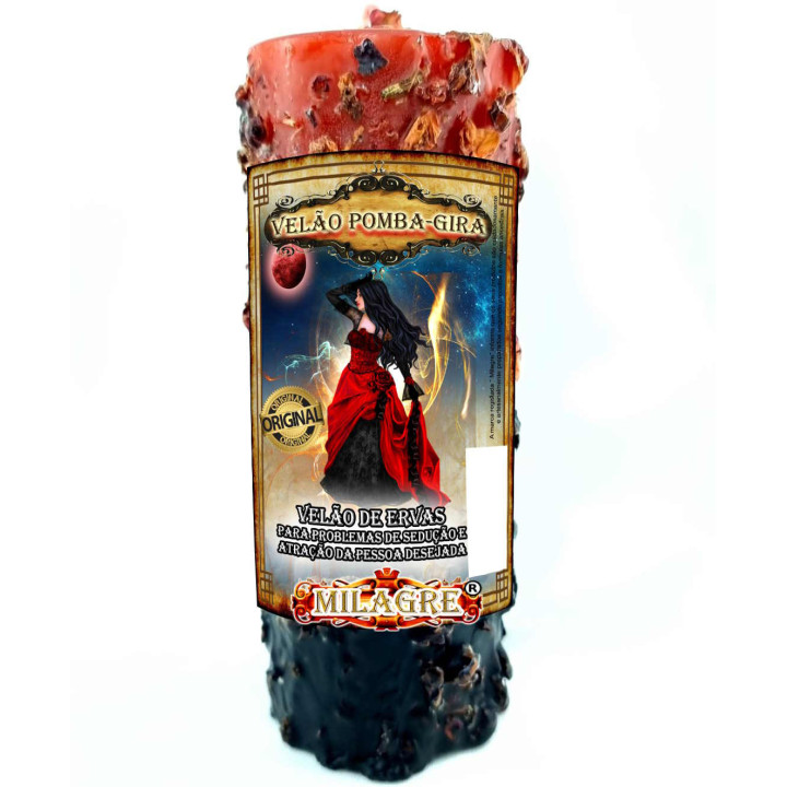 Velão Pomba Gira - vela de ervas
