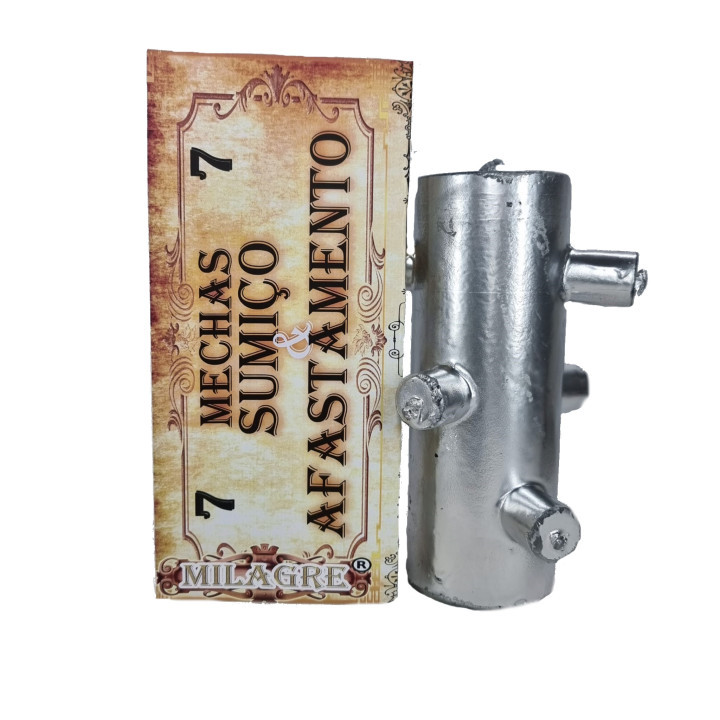 velão 7 mèches argenté – bougie disparition et éloignement