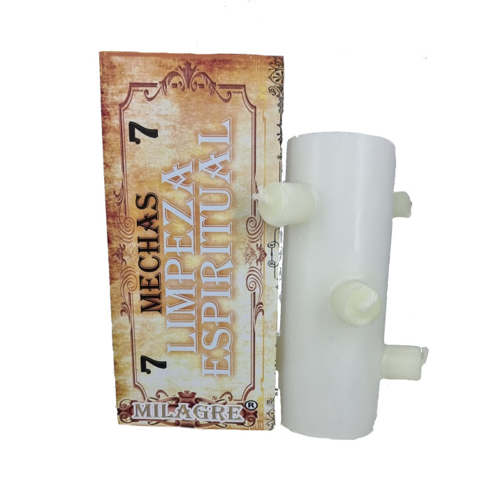 velone 7 fiamme bianco – pulizia spirituale - candela
