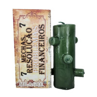 velone 7 fiamme verde – candela denaro