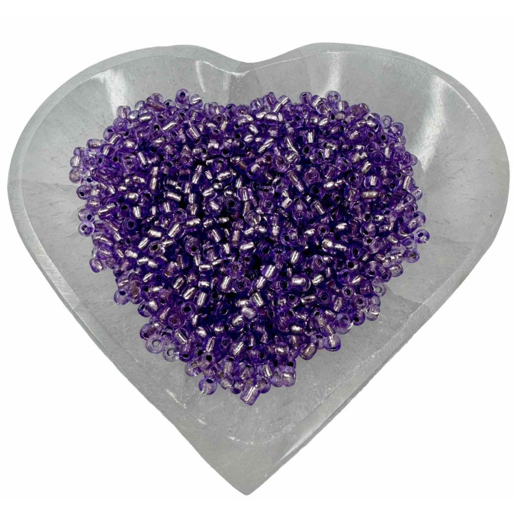 Perline Viola Traslucide 220g | Interno Argentato per Lavori Spirituali