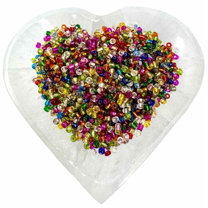 Perline Multicolore Traslucide 220g | Interno Argentato per Lavori Spirituali