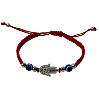 Pulseira Macramé Mão de Fátima e Olho Turco | Milagre