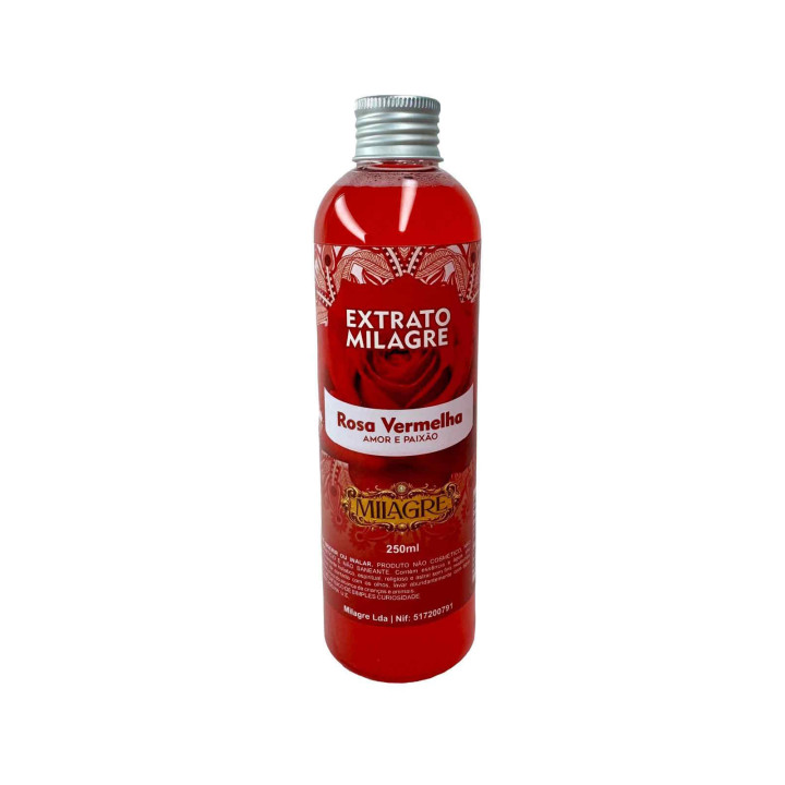 Banho Rosa Vermelha 250ml – Amor e Paixão | Milagre